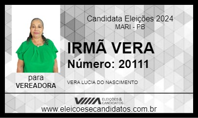 Candidato IRMÃ VERA 2024 - MARI - Eleições