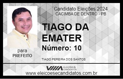 Candidato TIAGO PEREIRA 2024 - CACIMBA DE DENTRO - Eleições