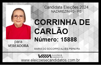 Candidato CORRINHA DE CARLÃO 2024 - NAZAREZINHO - Eleições