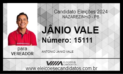 Candidato JÂNIO VALE 2024 - NAZAREZINHO - Eleições