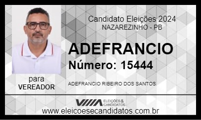 Candidato ADEFRANCIO 2024 - NAZAREZINHO - Eleições