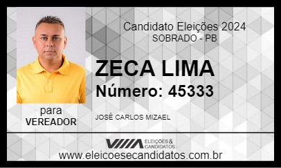 Candidato ZECA LIMA 2024 - SOBRADO - Eleições