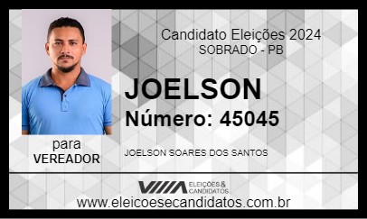 Candidato JOELSON 2024 - SOBRADO - Eleições