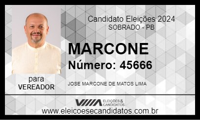 Candidato MARCONE 2024 - SOBRADO - Eleições