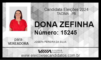 Candidato DONA ZEFINHA 2024 - TACIMA - Eleições