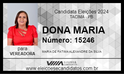 Candidato DONA MARIA 2024 - TACIMA - Eleições