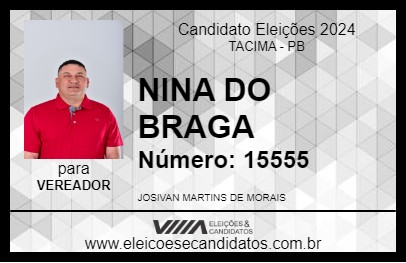 Candidato NINA DO BRAGA 2024 - TACIMA - Eleições