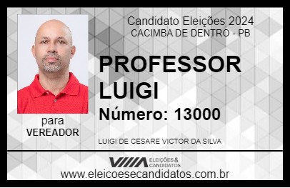 Candidato PROFESSOR LUIGI 2024 - CACIMBA DE DENTRO - Eleições