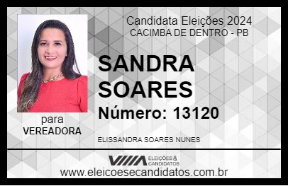 Candidato SANDRA SOARES 2024 - CACIMBA DE DENTRO - Eleições