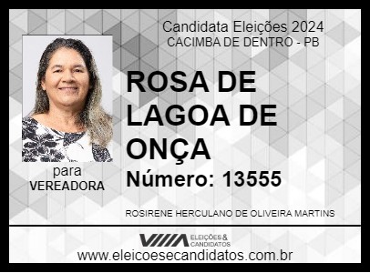 Candidato ROSA DE LAGOA DE ONÇA 2024 - CACIMBA DE DENTRO - Eleições