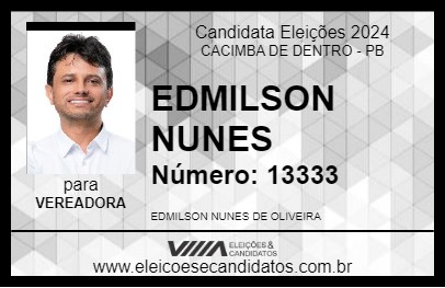 Candidato EDMILSON NUNES 2024 - CACIMBA DE DENTRO - Eleições