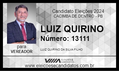 Candidato LUIZ QUIRINO 2024 - CACIMBA DE DENTRO - Eleições