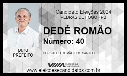 Candidato DEDÉ ROMÃO 2024 - PEDRAS DE FOGO - Eleições