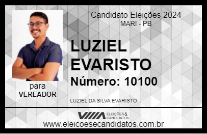 Candidato LUZIEL EVARISTO 2024 - MARI - Eleições