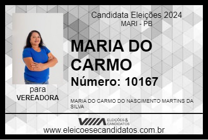 Candidato MARIA DO CARMO 2024 - MARI - Eleições