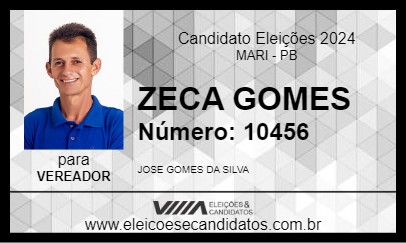 Candidato ZECA GOMES 2024 - MARI - Eleições