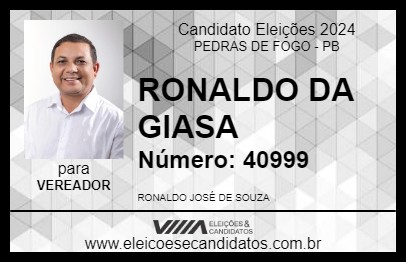 Candidato RONALDO DA GIASA 2024 - PEDRAS DE FOGO - Eleições