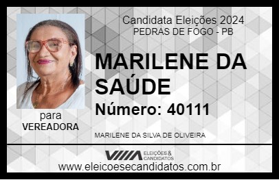 Candidato MARILENE DA SAÚDE 2024 - PEDRAS DE FOGO - Eleições