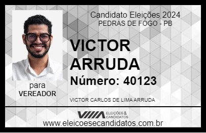 Candidato VICTOR ARRUDA 2024 - PEDRAS DE FOGO - Eleições