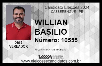 Candidato WILLIAN BASILIO 2024 - CASSERENGUE - Eleições