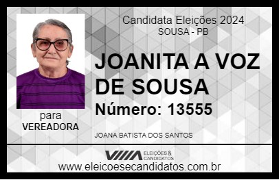 Candidato JOANITA  A VOZ DE SOUSA 2024 - SOUSA - Eleições