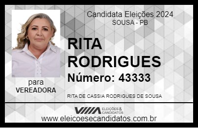 Candidato RITA RODRIGUES 2024 - SOUSA - Eleições