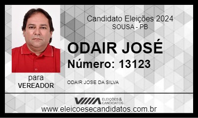 Candidato ODAIR JOSÉ 2024 - SOUSA - Eleições