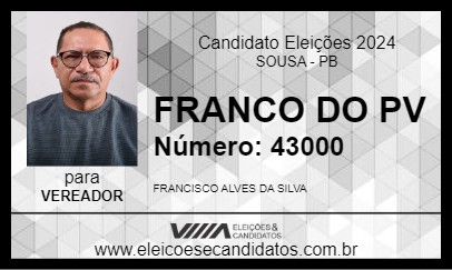 Candidato FRANCO DO PV 2024 - SOUSA - Eleições