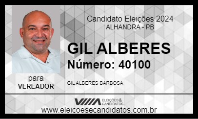 Candidato GIL ALBERES 2024 - ALHANDRA - Eleições