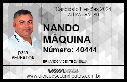 Candidato NANDO MÁQUINA 2024 - ALHANDRA - Eleições