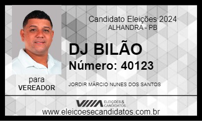 Candidato DJ BILÃO 2024 - ALHANDRA - Eleições