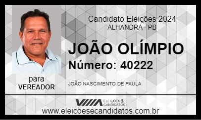 Candidato JOÃO OLÍMPIO 2024 - ALHANDRA - Eleições