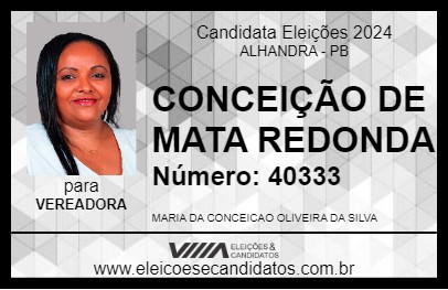 Candidato CONCEIÇÃO DE MATA REDONDA 2024 - ALHANDRA - Eleições