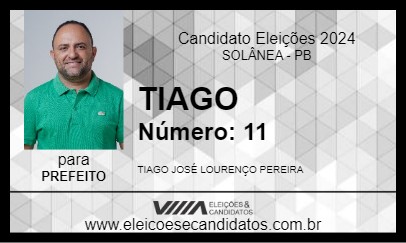 Candidato TIAGO 2024 - SOLÂNEA - Eleições