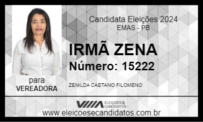 Candidato IRMÃ ZENA 2024 - EMAS - Eleições