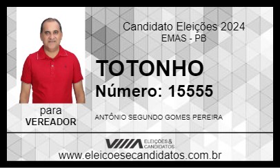 Candidato TOTONHO 2024 - EMAS - Eleições