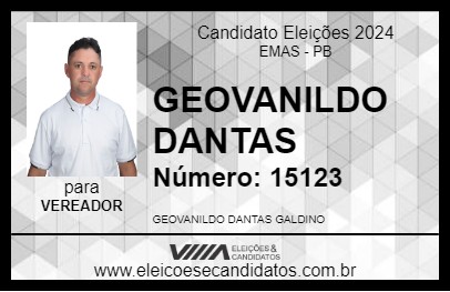 Candidato GEOVANILDO DANTAS 2024 - EMAS - Eleições