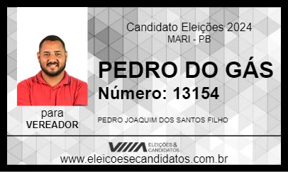 Candidato PEDRO DO GÁS 2024 - MARI - Eleições