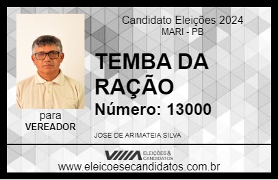 Candidato TEMBA DA RAÇÃO  2024 - MARI - Eleições