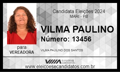 Candidato VILMA PAULINO 2024 - MARI - Eleições