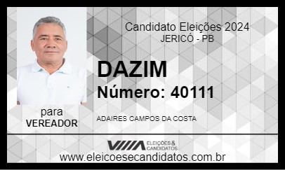 Candidato DAZIM 2024 - JERICÓ - Eleições