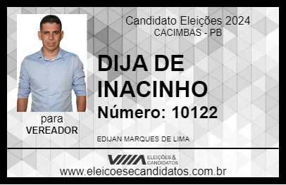 Candidato DIJA DE INACINHO 2024 - CACIMBAS - Eleições