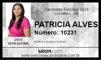 Candidato PATRICIA ALVES 2024 - CACIMBAS - Eleições