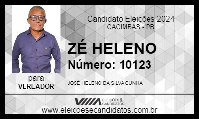 Candidato ZÉ HELENO 2024 - CACIMBAS - Eleições