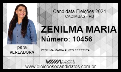 Candidato ZENILMA MARIA 2024 - CACIMBAS - Eleições