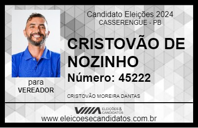 Candidato CRISTOVÃO DE NOZINHO 2024 - CASSERENGUE - Eleições