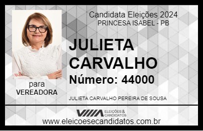 Candidato JULIETA CARVALHO 2024 - PRINCESA ISABEL - Eleições