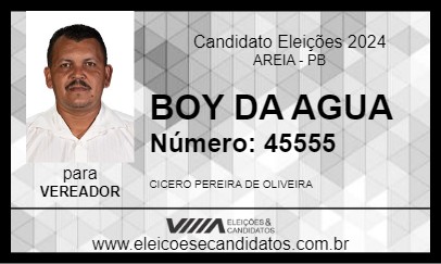 Candidato BOY DA AGUA 2024 - AREIA - Eleições