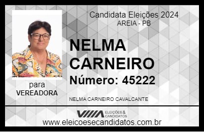 Candidato NELMA CARNEIRO 2024 - AREIA - Eleições