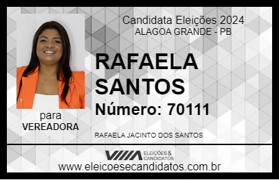 Candidato RAFAELA SANTOS 2024 - ALAGOA GRANDE - Eleições